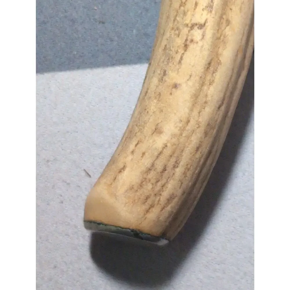 Carved Antler Deer Meat Carving Serving Fork Vintage